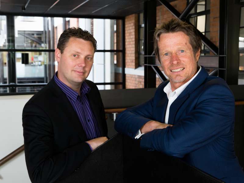 Company X co founders and directors David Hallett left and Jeremy Hughes